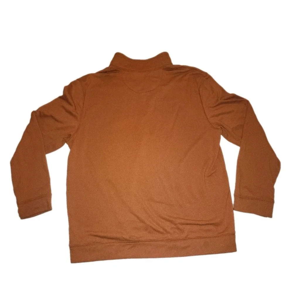 IZOD Saltwater Sweatshirt Sweater XL Orange 1/4 Zip Pullover  College Preppy